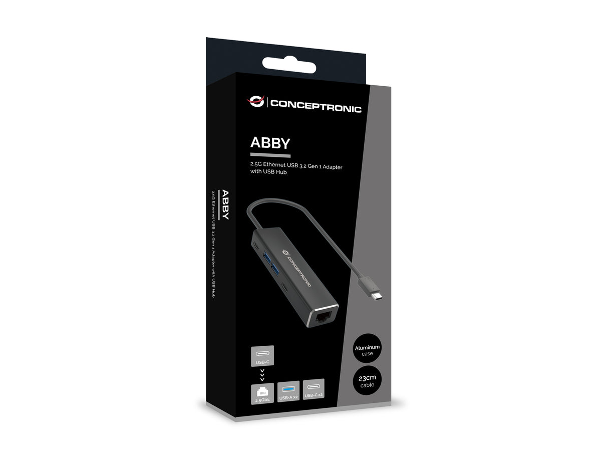 CONCEPTRONIC Adapter USB-C3.2->2.5GbE/2xC/2xA 5Gbs 0.15m sw
