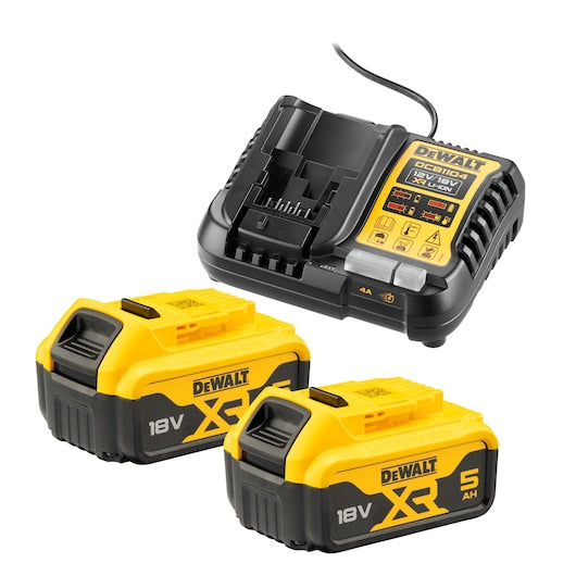 DeWalt DCB1104P2-QW Set charger DCB1104 + 2 batteries DCB184 18 V 5 Ah