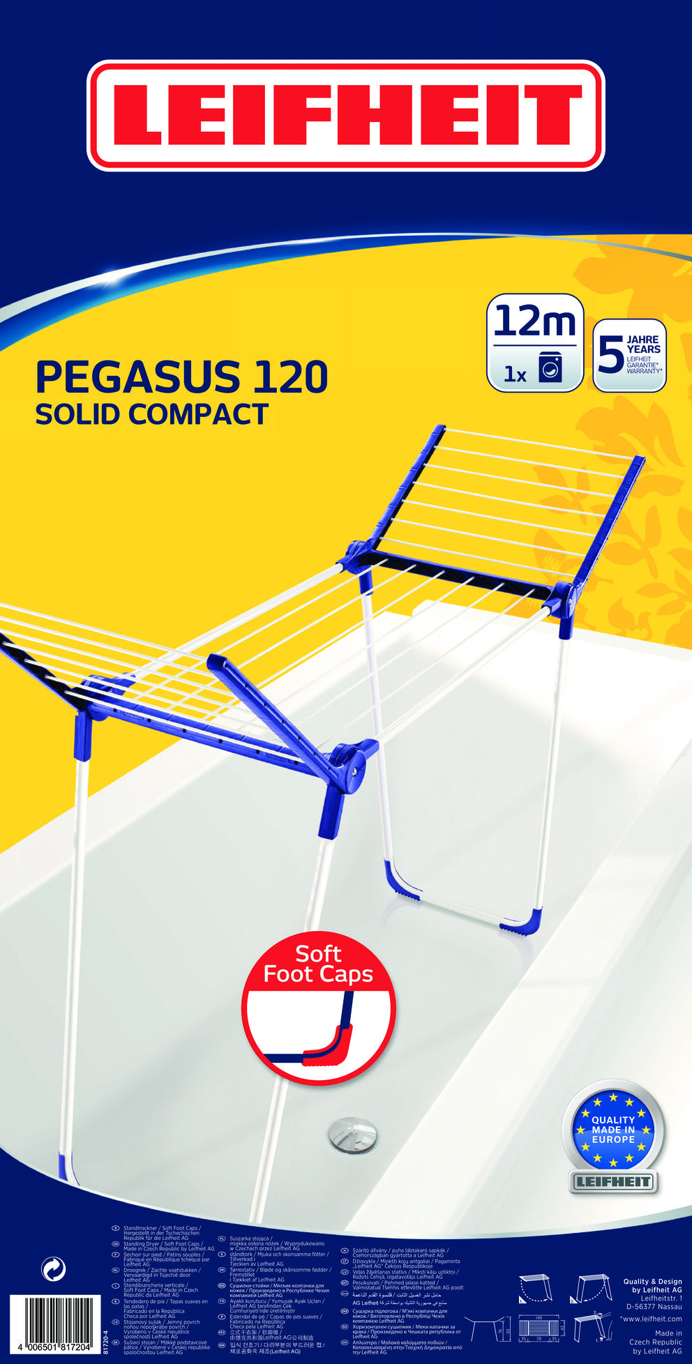 Leifheit PEGASUS 120 Ανθεκτική Συμπαγής Στέγη Ρούχων