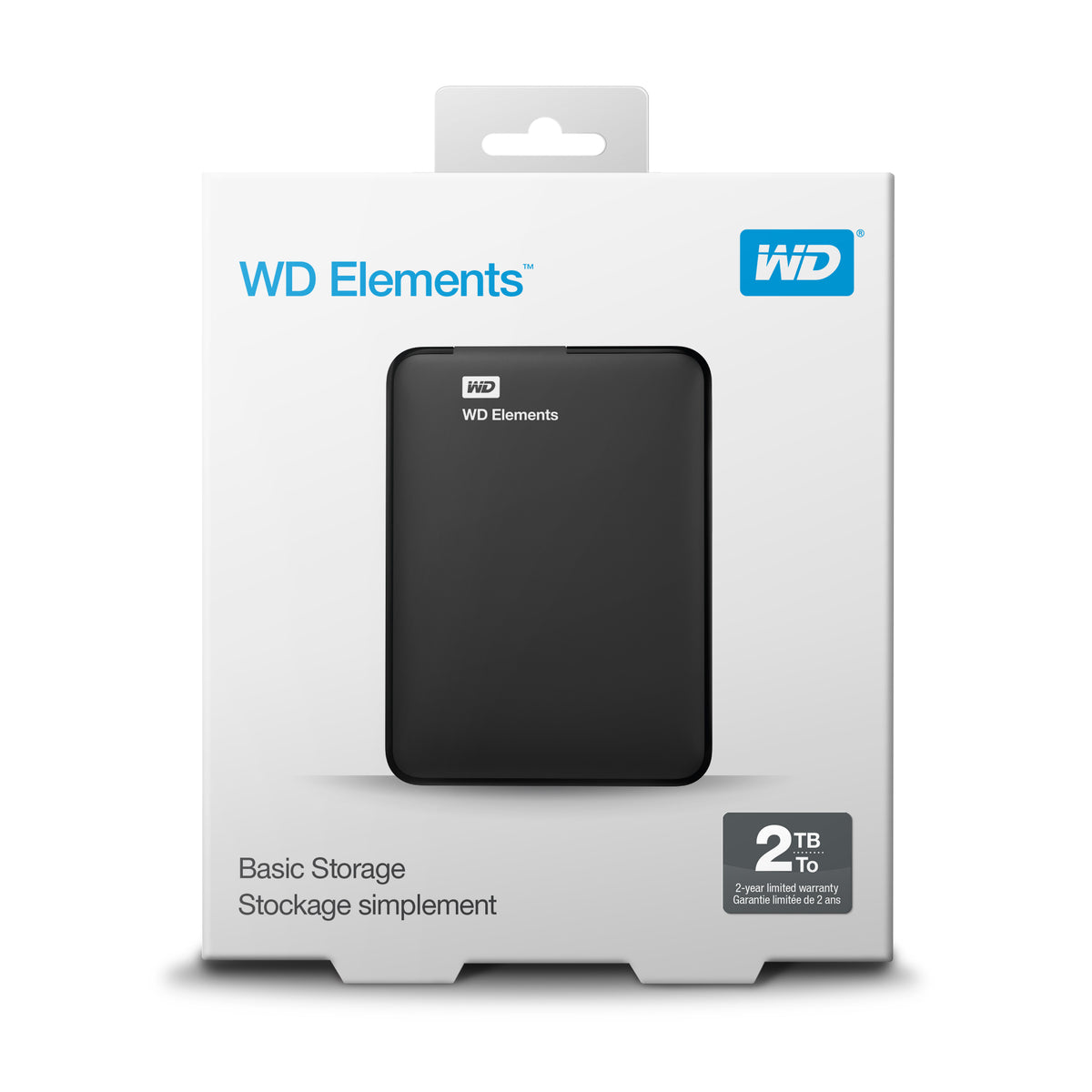 Western Digital Elements Portable 2TB External Hard Drive (Black, Micro-USB-B 3.2 Gen 1, 5 Gbit/s)