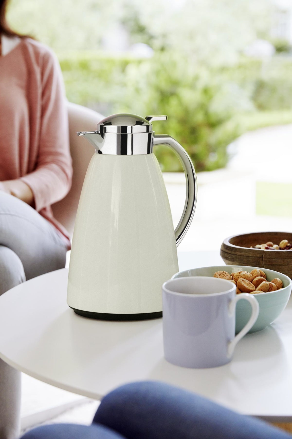 Tefal K30340 vacuum flask 1 L Stainless steel, White