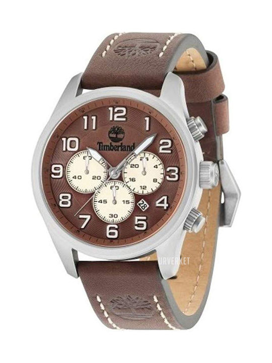 Timberland Carleton Ανδρικό Ρολόι - Καφέ Δερμάτινο Μπρασελέ