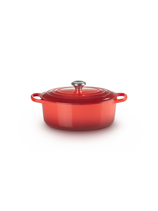 Le Creuset Signature Oval Casserole Dish, 29 cm, Cerise Red