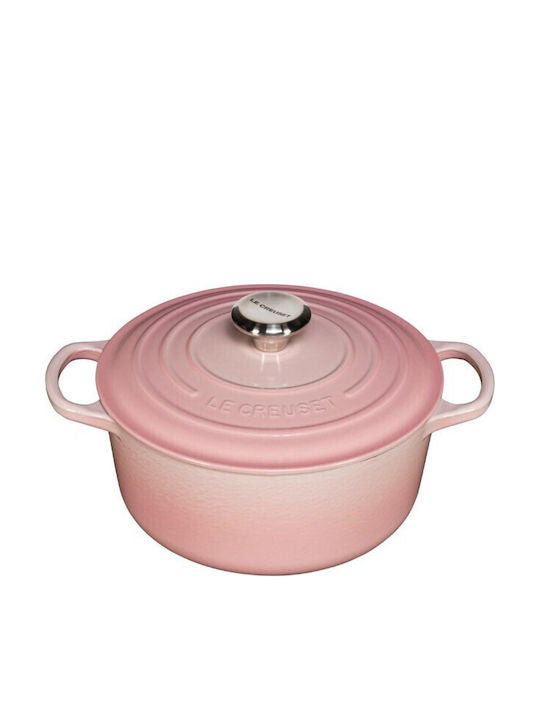 Le Creuset Signature Cast Iron Round Casserole 24cm shell pink