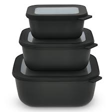 Mepal Cirqula Multi-Bowl Set 3-Piece, Nordic Black