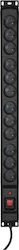 Activejet COMBO 12 socket power strip 5m black