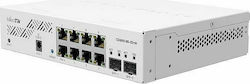 Mikrotik CSS610-8G-2S+IN Network Switch with 8 Gigabit Ethernet Ports (10/100/1000) and 2 SFP+ Slots, Power over Ethernet (PoE), White