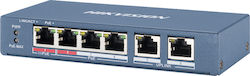 Hikvision DS-3E0106HP-E Network Links Unmanaged Fast Ethernet (10/100) PoE Support Blue