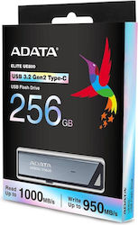 ADATA UE800 USB flash drive 256 GB USB Type-C 3.2 Gen 2 (3.1 Gen 2) Silver