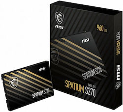 MSI SPATIUM S270 SATA 2.5" 240GB Internal Solid State Drive (Serial ATA III, 3D NAND)