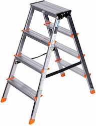 Krause Dopplo double-sided step ladder silver