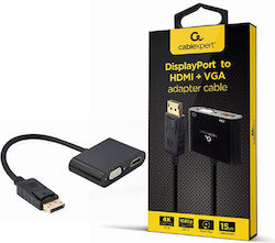 Gembird A-DPM-HDMIFVGAF-01 DisplayPort male to HDMI female + VGA female adapter cable, black