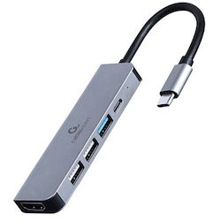 Gembird A-CM-COMBO5-03 USB Type-C 5-in-1 Multi-Port Adapter (Hub + HDMI + Power Delivery)
