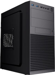 Gembird Mini-Tower Computer Case Fornax K300, Micro-ATX, 2x USB 3.0 + 2x USB 2.0, Black