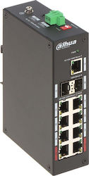 Dahua Technology PFS3211-8GT-120-V2 Unmanaged Gigabit Ethernet PoE Network Switch, Desktop/Wall-Mount, Black