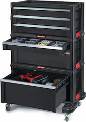 Keter Tool Rack on wheels 6 drawers Black
