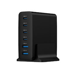 Gembird TA-UC-2A4C-PD75-01-BK mobile device charger Universal Black AC Fast charging Indoor