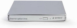 Gembird DVD-USB-021-SV External USB DVD Drive, Silver