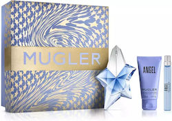 Mugler Angel Eau de Parfum Refillable Set: 50 ml + 10 ml Miniature + 50 ml Body Lotion for Women
