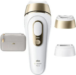 Braun Silk-expert Pro PL5210 IPL Intense Pulsed Light Hair Removal Device, Gold and White