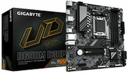 GIGABYTE B650M D3HP Motherboard - AMD Ryzen 9000 Series CPUs, 5+2+2 Phases VRM, up to 7600MHz DDR5 (OC), 2xPCIe 4.0 M.2, 2.5GbE LAN, USB 3.2 Gen 1