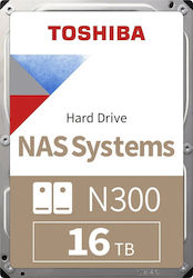 Toshiba N300 Internal Hard Drive 16TB SATA 6 Gb/s 3.5-Inch Bulk