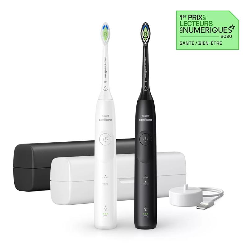 Philips Toothbrush HX7119 02 Sonicare 5500 Duopack black Schwarz and white (HX7119/02)