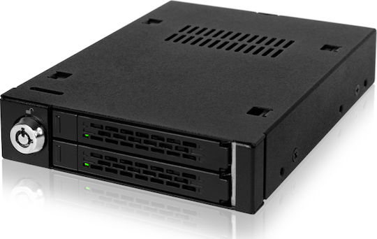 Icy Dock MB992SK-B ToughArmor Full Metal 2x 2.5Inch Hot-Swap SATA/SAS HDD/SSD Mobile Rack Backplane Cage for External 3.5Inch Drive Bay