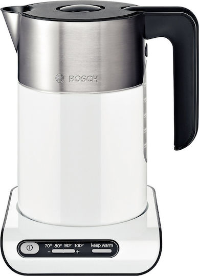 Bosch TWK8611P electric kettle 1.5 L 2400 W Anthracite, Stainless steel, White