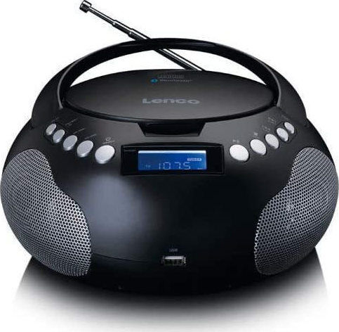 Lenco SCD-331BK Black Portable CD Player with AM/FM Radio and MP3 Compatibility