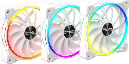 Alpenfoehn Wing Boost 3 ARGB High Speed Case Fan 120mm με Σύνδεση 4-Pin PWM 3τμχ Λευκό