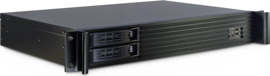 Inter-Tech 1,5U-1528L σε μαύρο χρώμα, 1,5 μονάδες ύψους