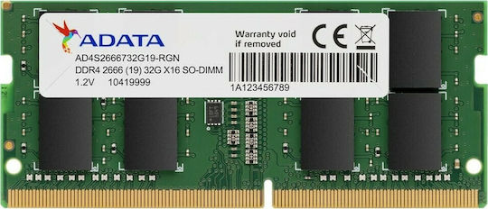 ADATA AD4S320032G22-SGN memory module 32 GB 1 x 32 GB DDR4 3200 MHz