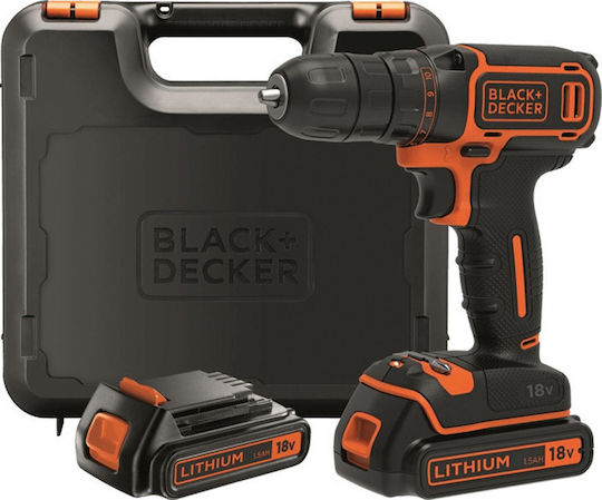 Black & Decker BDCDC18KB Δραπανοκατσάβιδο Μπαταρίας 18V 2x1.5Ah