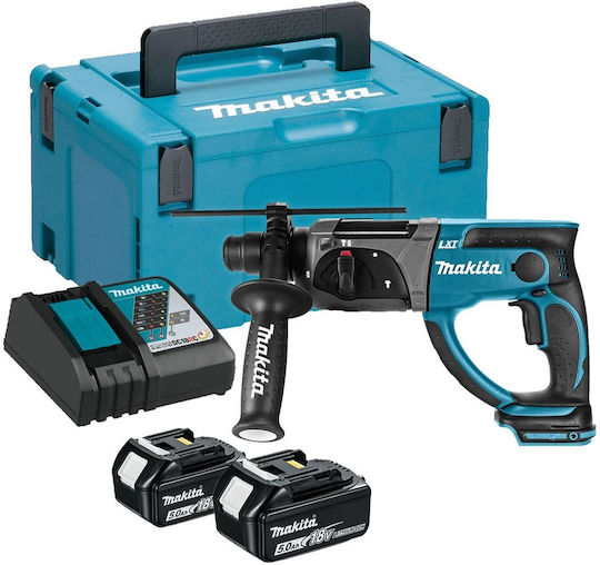 Makita DHR202RTJ Κρουστικό Σκαπτικό Πιστολέτο Μπαταρίας Brushless 18V 2x4Ah με Υποδοχή SDS Plus DHR202RTJ