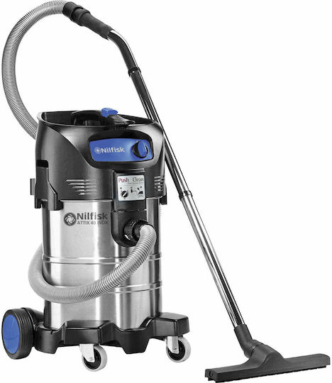 Nilfisk Alto Attix 40-01 PC Σκούπα Υγρών / Στερεών 1500W με Ανοξείδωτο Κάδο 37lt
