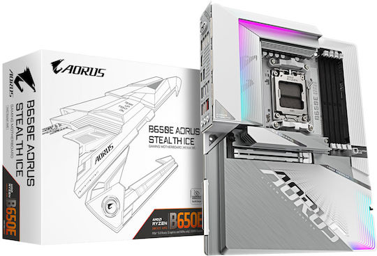 GigaByte B650E AORUS STEALTH ICE (Λευκό/Ασημί)
