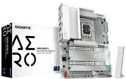 GIGABYTE Z890 AERO G Motherboard - Supports Intel Core Ultra (Series 2) CPUs, 16+1+2 Phase VRM, Up to 8800MHz DDR5 (OC), 1x PCIe 5.0 + 4x PCIe 4.0, Wi‑Fi 7, 2.5GbE LAN, Thunderbolt 4