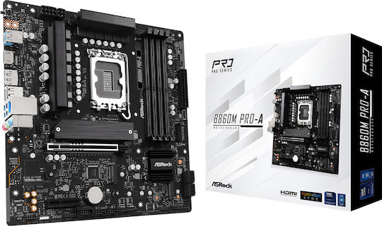 ASRock B860M Pro-A Motherboard Micro ATX με Intel 1851 Socket 90-MXBRR0-A0UAYZ