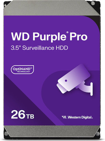 Western Digital Purple Pro 26TB HDD Σκληρός Δίσκος 3.5" SATA III 7200rpm με 512MB Cache για Καταγραφικό WD260PURP