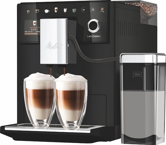 Philips EP4441/50 Latteselect Αυτόματη Μηχανή Espresso 1400W Πίεσης 15bar με Μύλο Άλεσης Μαύρη