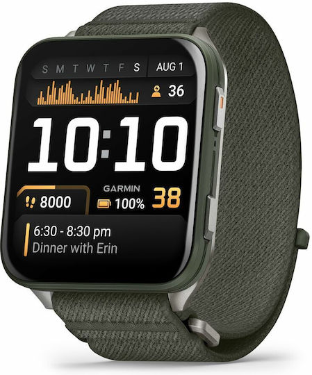 Garmin Venu X1 Titanium 46mm Αδιάβροχο Smartwatch με Παλμογράφο (Moss with Titanium)