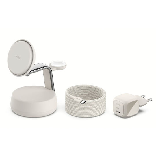 Belkin Ασύρματος Φορτιστής Qi2 25W Λευκός (UltraCharge Pro)