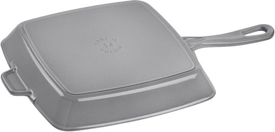 Staub Square 26 cm Induction Grill Pan in Graphite Gray