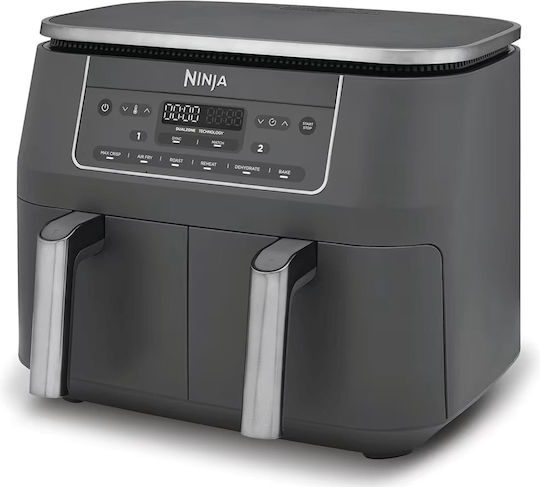 Ninja Air Fryer με Διπλό Αποσπώμενο Κάδο 7.6lt Γκρι DZ300EU