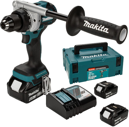 Makita DDF492RG3J Δραπανοκατσάβιδο Μπαταρίας 18V 3x6Ah