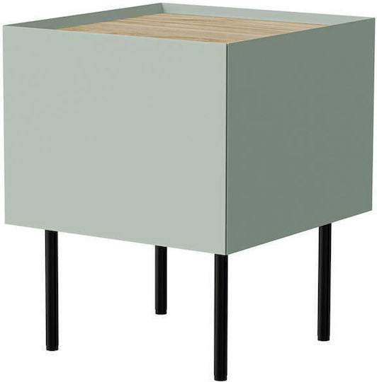 Cama Bedside table, 2 pcs. FELLINI 40x41x60 olive + oiled oak top