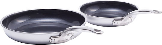 GreenPan Premiere 2-Piece Frying Pan Set, 20 cm and 28 cm Stainless Steel