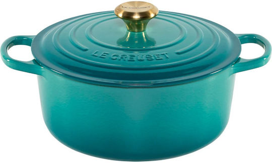 Le Creuset Signature Bräter rund 26 cm bleu riviera