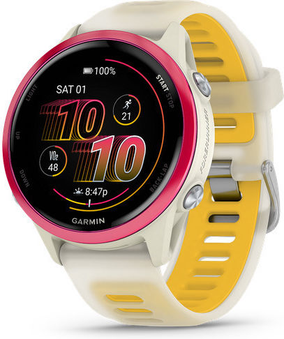 Garmin Forerunner 570 3.05 cm (1.2") AMOLED 42 mm Digital 390 x 390 pixels Touchscreen Pink, White Wi‑Fi GPS (satellite)
